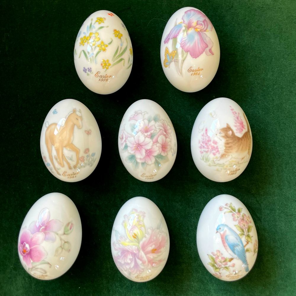 (8) Vintage Noritake Bone China Easter Eggs Japan in Original Box